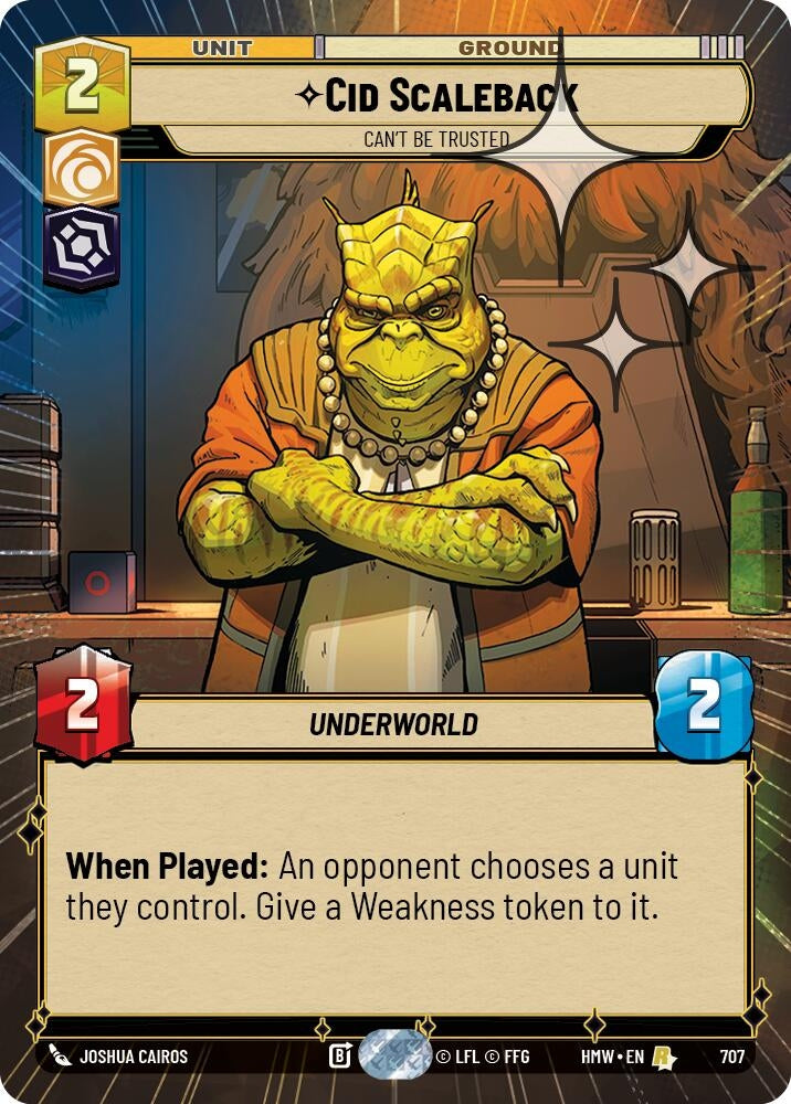 Image for Cid Scaleback - Can't Be Trusted (Hyperspace Foil) (707) [Homeworlds] - Star Wars: Unlimited