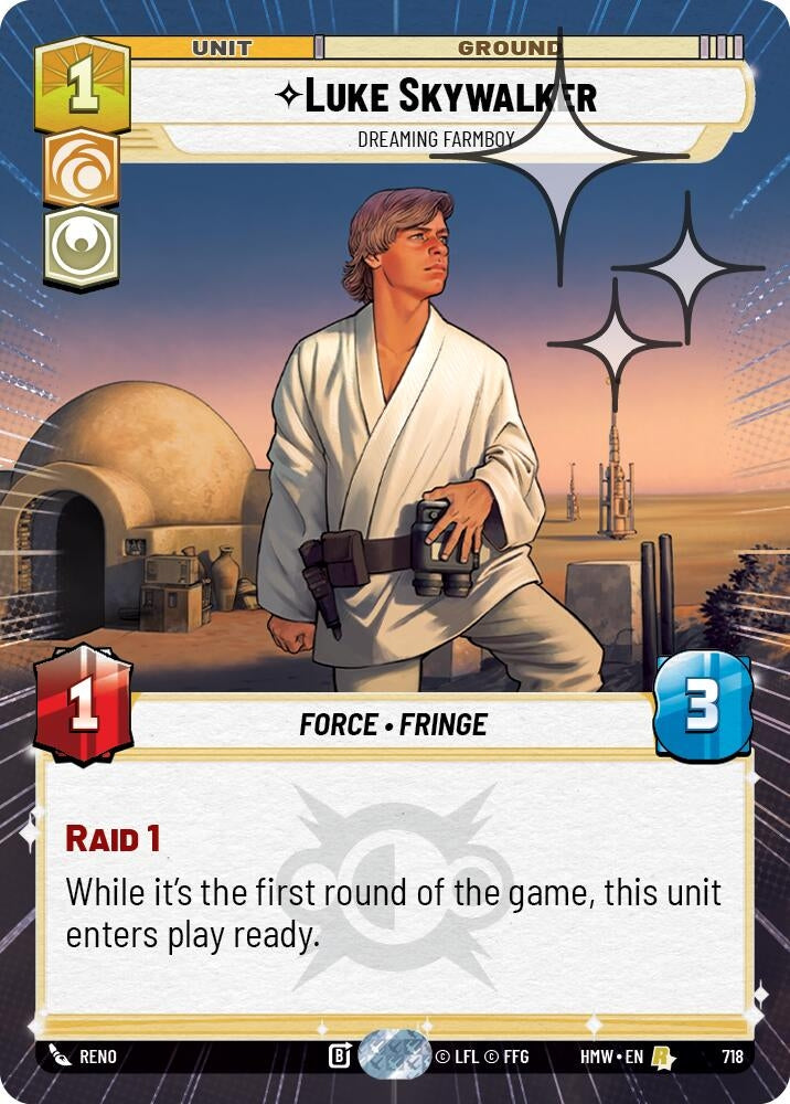 Image for Luke Skywalker - Dreaming Farmboy (Hyperspace Foil) (718) [Homeworlds] - Star Wars: Unlimited