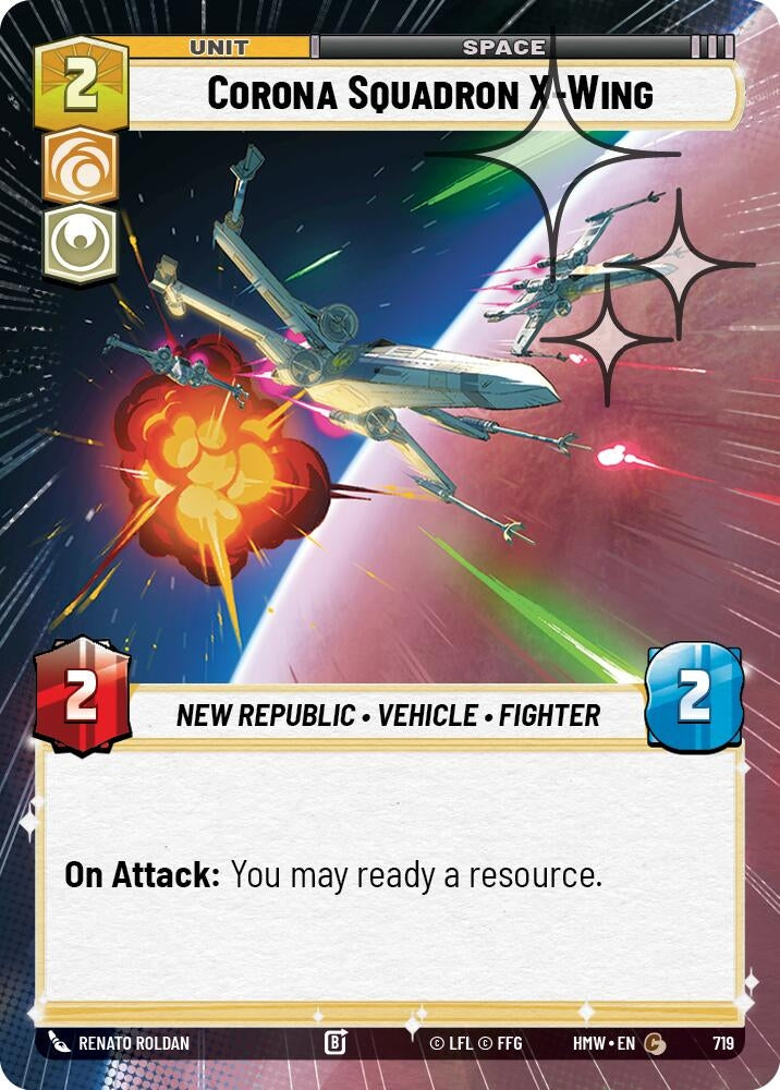 Image for Corona Squadron X-Wing (Hyperspace Foil) (719) [Homeworlds] - Star Wars: Unlimited