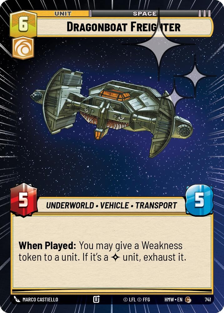 Image for Dragonboat Freighter (Hyperspace Foil) (741) [Homeworlds] - Star Wars: Unlimited