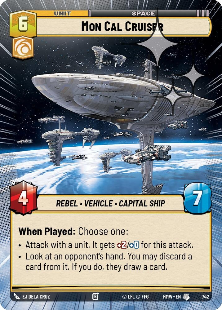 Image for Mon Cal Cruiser (Hyperspace Foil) (742) [Homeworlds] - Star Wars: Unlimited