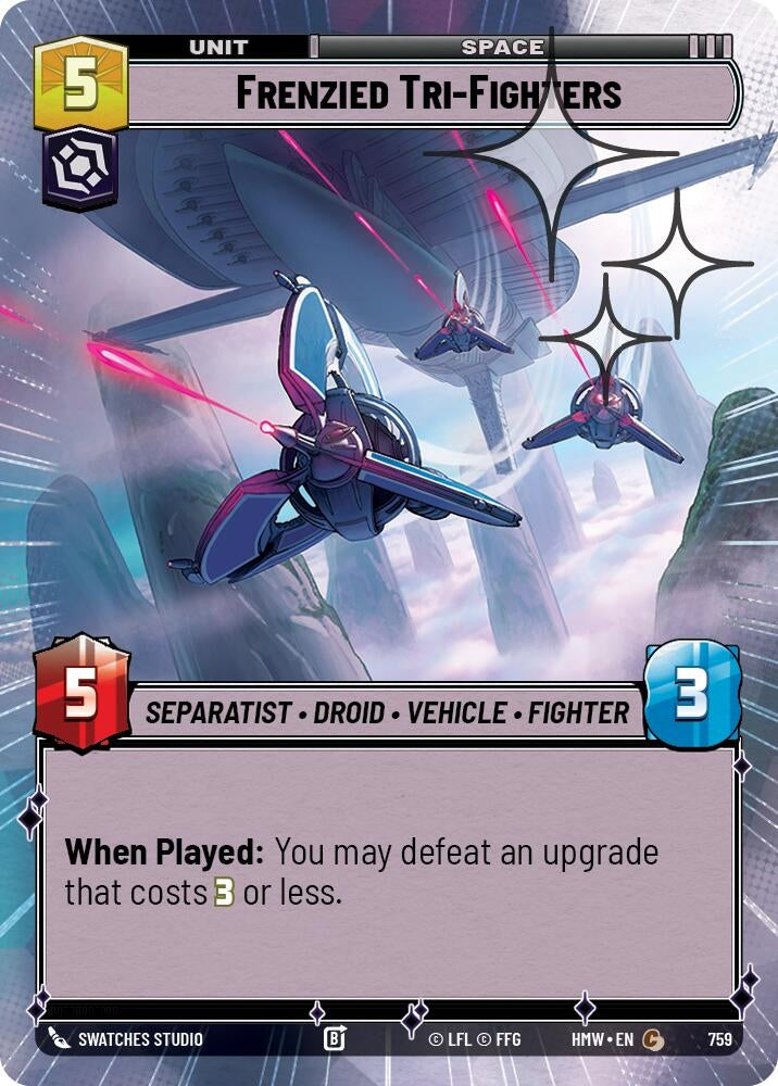 Image for Frenzied Tri-Fighters (Hyperspace Foil) (759) [Homeworlds] - Star Wars: Unlimited