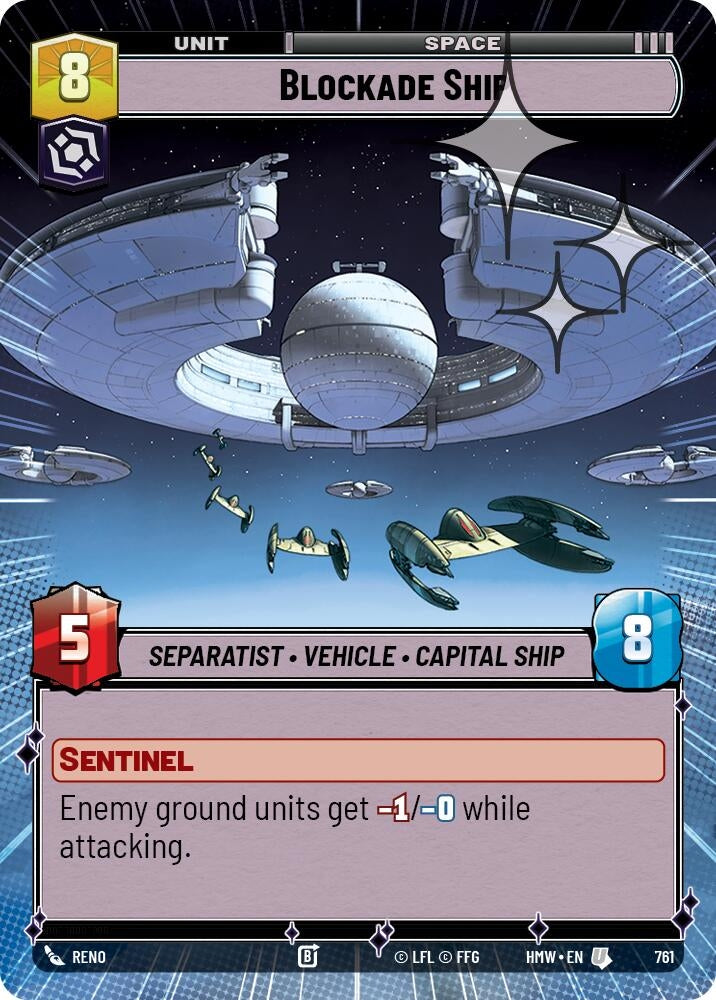 Image for Blockade Ship (Hyperspace Foil) (761) [Homeworlds] - Star Wars: Unlimited