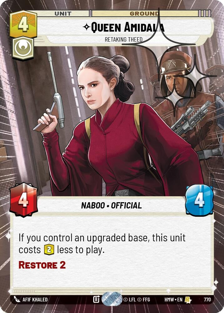 Image for Queen Amidala - Retaking Theed (Hyperspace Foil) (770) [Homeworlds] - Star Wars: Unlimited