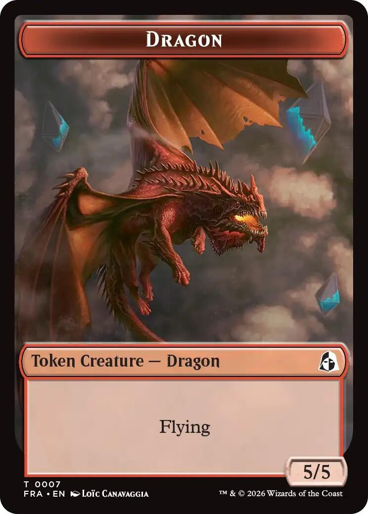 Image for Dragon // Lotus Double-Sided Token [Reality Fracture] - Magic: The Gathering