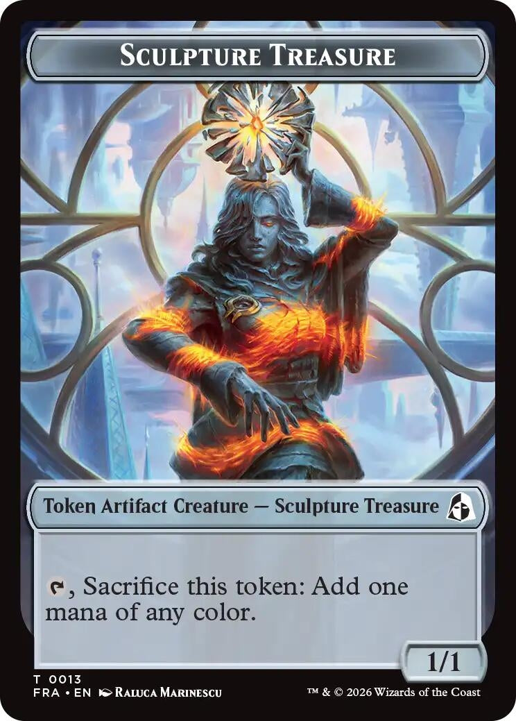 Image for Sculpture Treasure // Beast Double-Sided Token (13 // 8) [Reality Fracture] - Magic: The Gathering