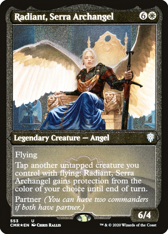 Radiant, Serra Archangel (Foil Etched) (553) [Commander Legends]