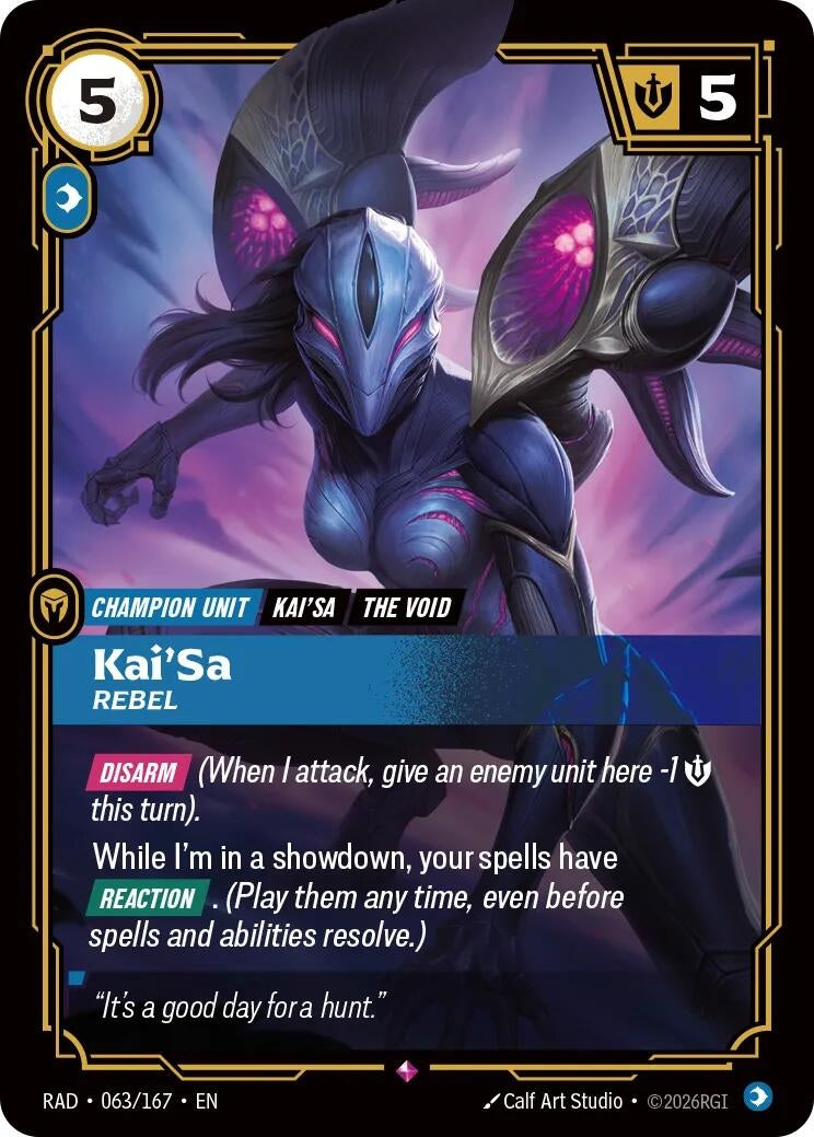 Image for Kai'Sa, Rebel (063/167) [Radiance] - Riftbound: League of Legends Trading Card Game