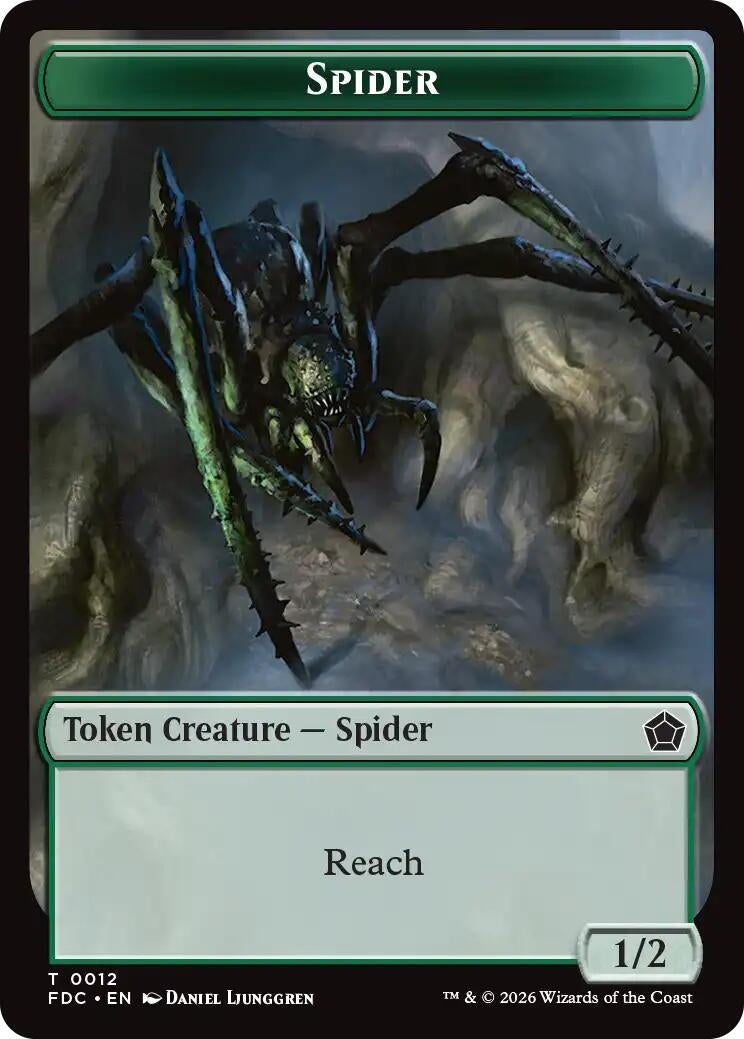 Image for Spider // Beast Double-Sided Token (12 // 10) [Commander: Foundations] - Magic: The Gathering