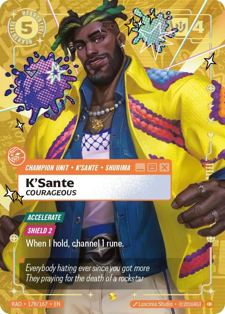 Image for K'Sante, Courageous (Heartsteel Overnumbered) (178/167) [Radiance] - Riftbound: League of Legends Trading Card Game