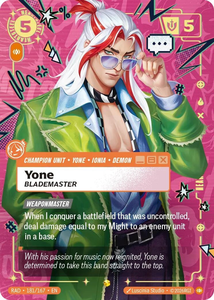 Image for Yone, Blademaster (Heartsteel Overnumbered) (181/167) [Radiance] - Riftbound: League of Legends Trading Card Game