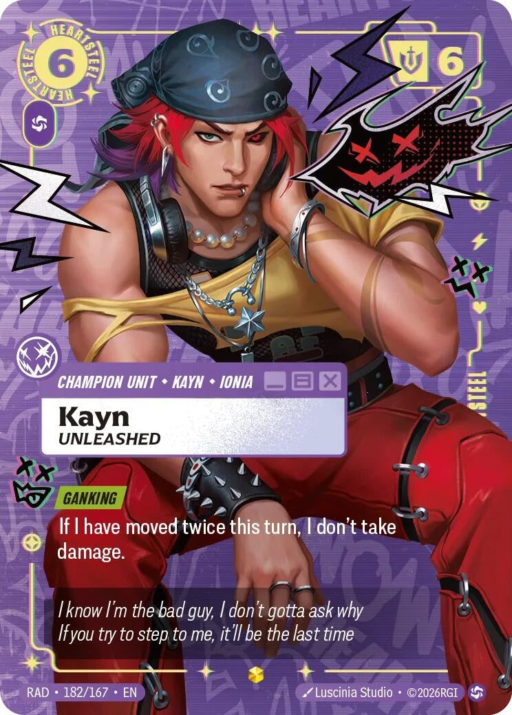 Image for Kayn, Unleashed (Heartsteel Overnumbered) (182/167) [Radiance] - Riftbound: League of Legends Trading Card Game