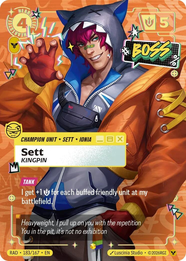Image for Sett, Kingpin (Heartsteel Overnumbered) (183/167) [Radiance] - Riftbound: League of Legends Trading Card Game