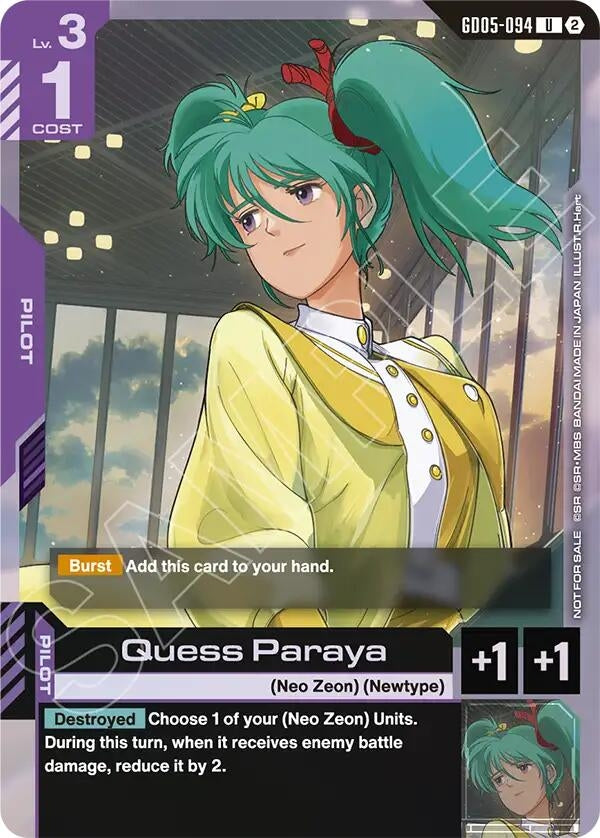Image for Quess Paraya (Store Tournament Participation Pack 06) (GD05-094) [Gundam Promotional Cards] - Gundam Card Game