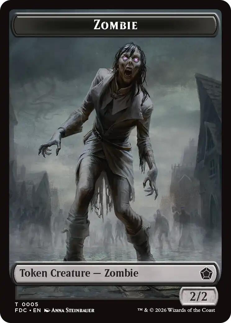 Image for Zombie // Zombie Knight Double-Sided Token (5 // 6) [Commander: Foundations] - Magic: The Gathering