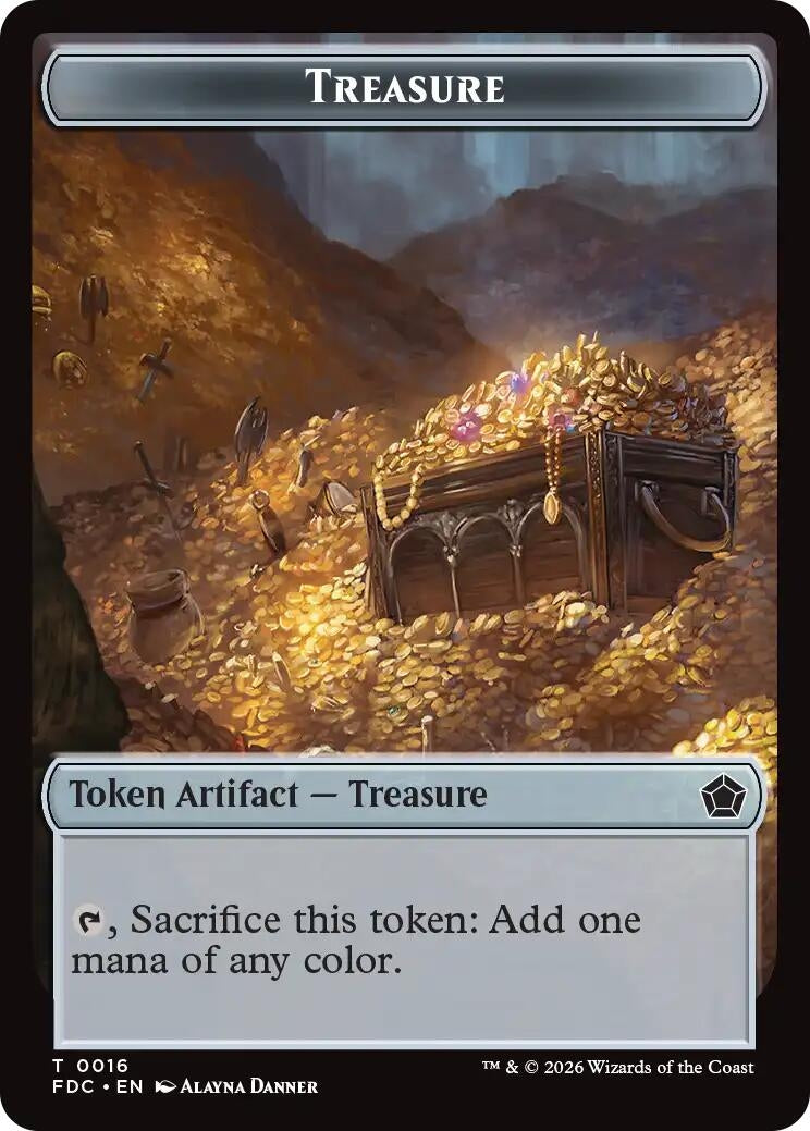 Image for Treasure // The Monarch Double-Sided Token (16 // 17) [Commander: Foundations] - Magic: The Gathering