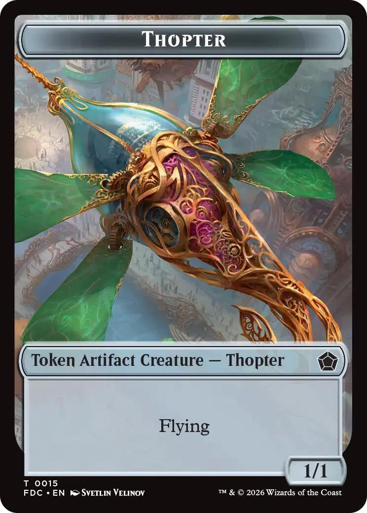 Image for Thopter // Phyrexian Germ Double-Sided Token (15 // 4) [Commander: Foundations] - Magic: The Gathering