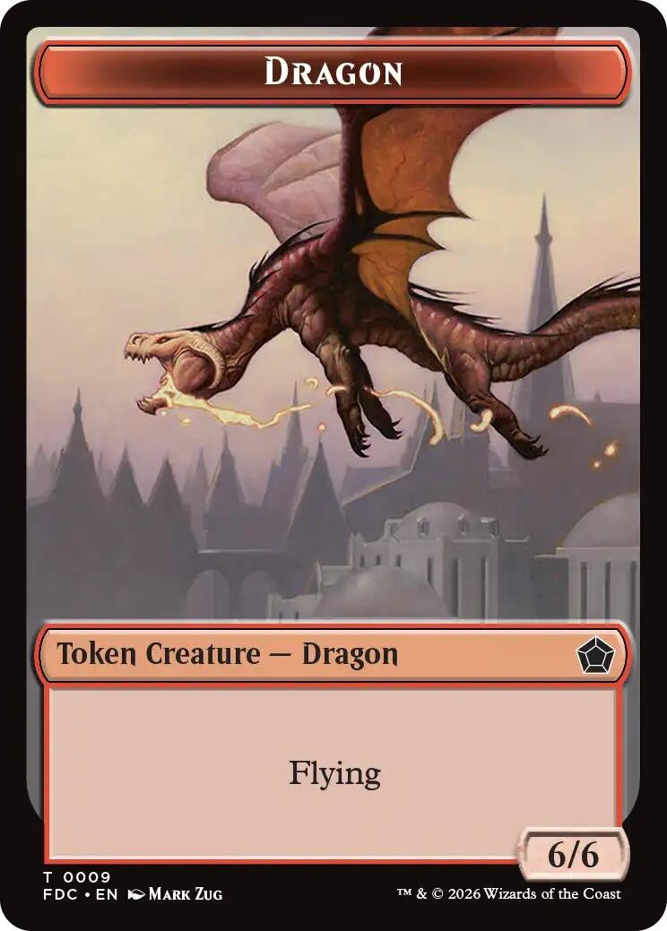 Image for Dragon (0009) // Treasure Double-Sided Token (9 // 16) [Commander: Foundations] - Magic: The Gathering