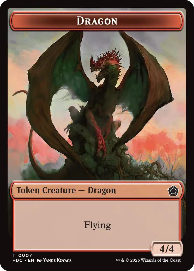 Image for Dragon (0007) // Treasure Double-Sided Token (7 // 16) [Commander: Foundations] - Magic: The Gathering