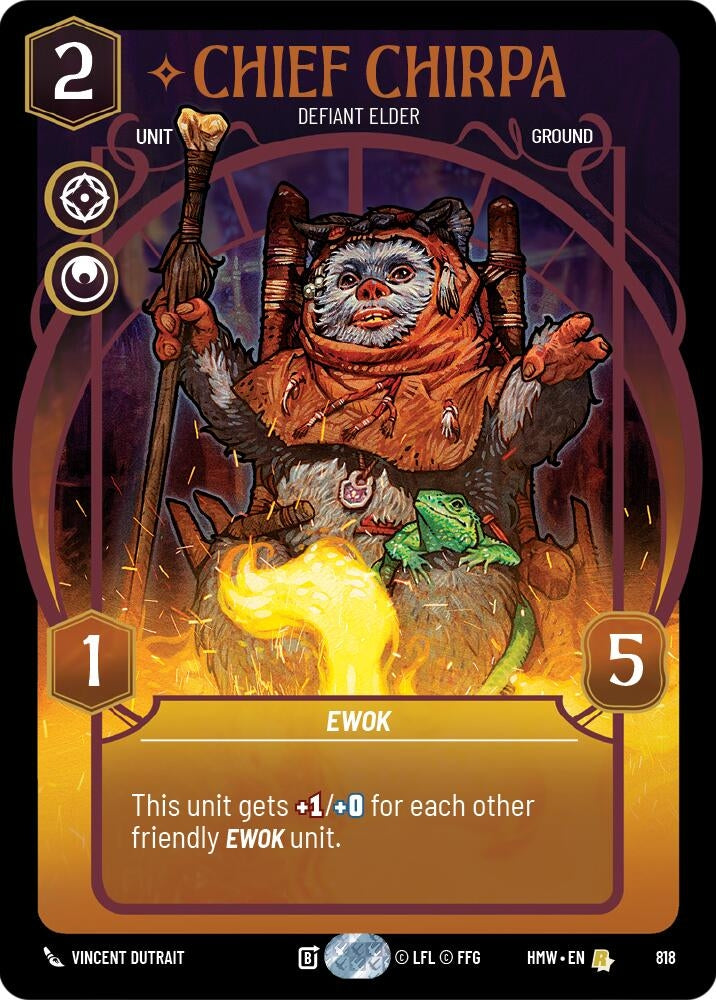 Image for Chief Chirpa - Defiant Elder (Prestige) (818) [Homeworlds] - Star Wars: Unlimited