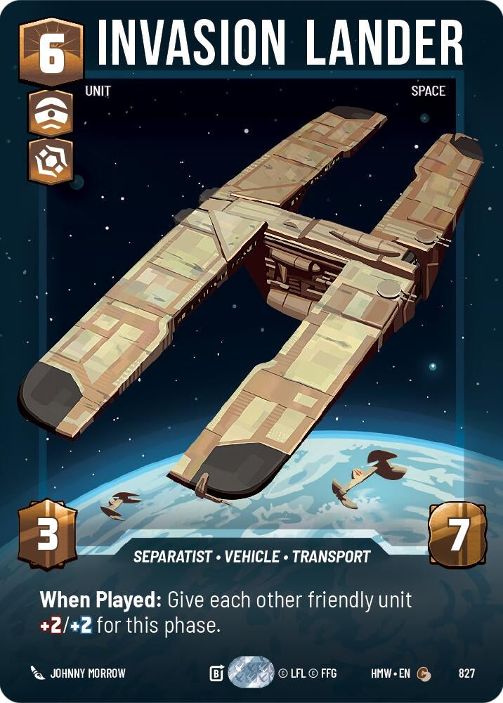 Image for Invasion Lander (Prestige) (827) [Homeworlds] - Star Wars: Unlimited