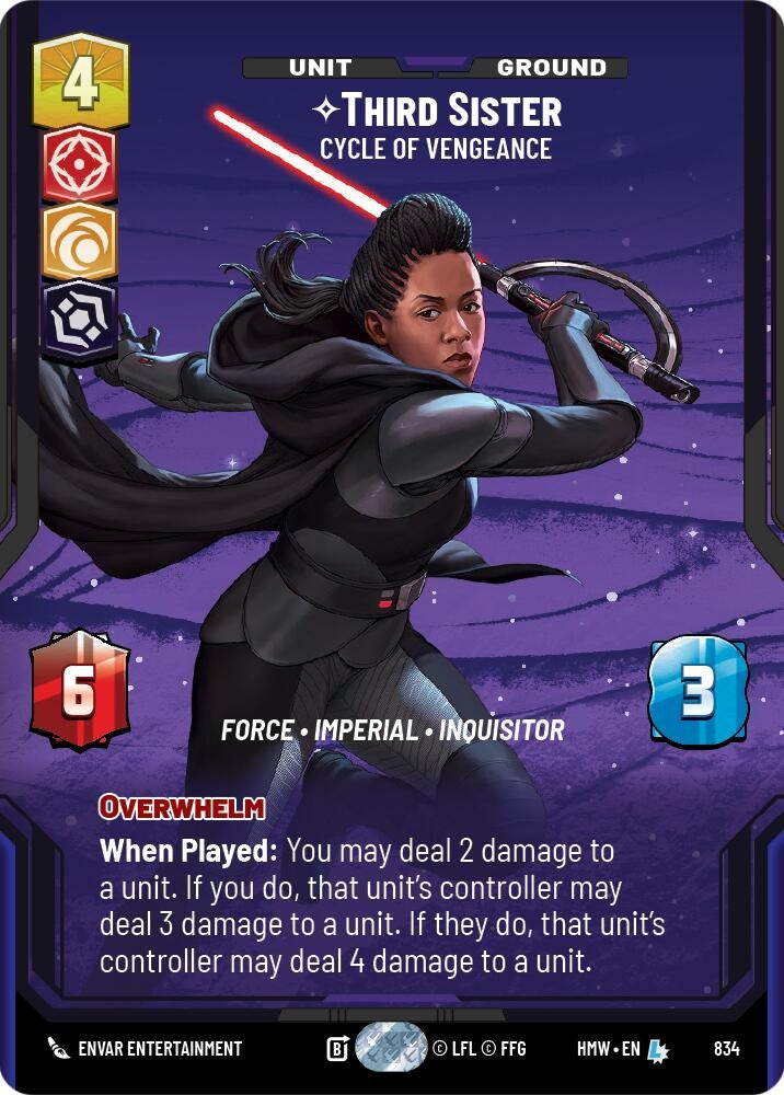 Image for Third Sister - Cycle of Vengeance (Prestige) (834) [Homeworlds] - Star Wars: Unlimited