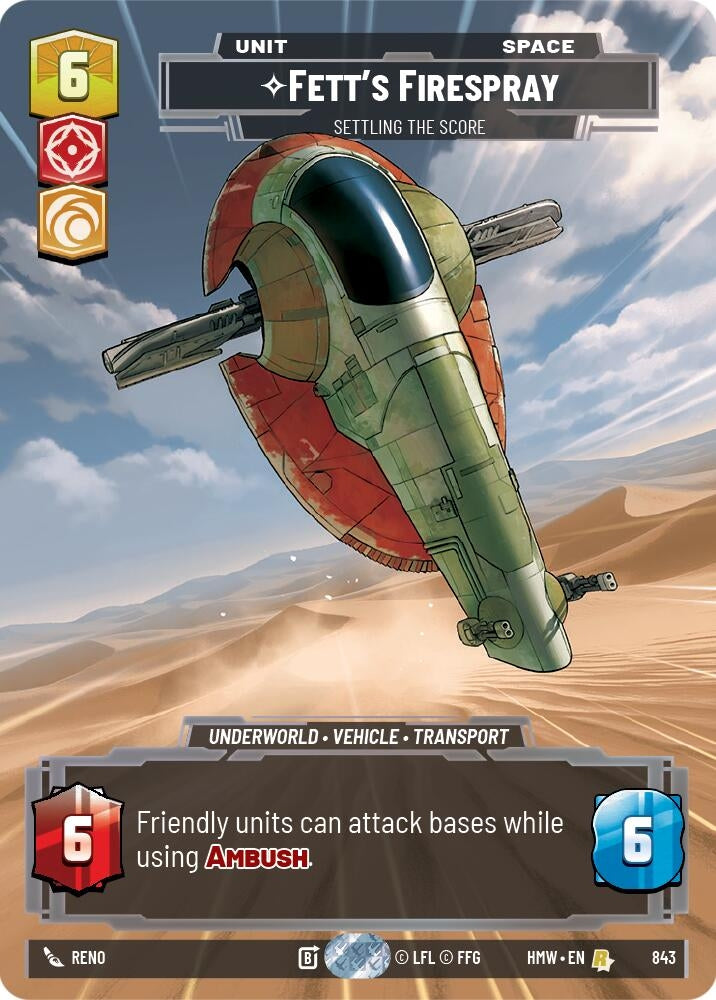 Image for Fett's Firespray - Settling the Score (Prestige) (843) [Homeworlds] - Star Wars: Unlimited