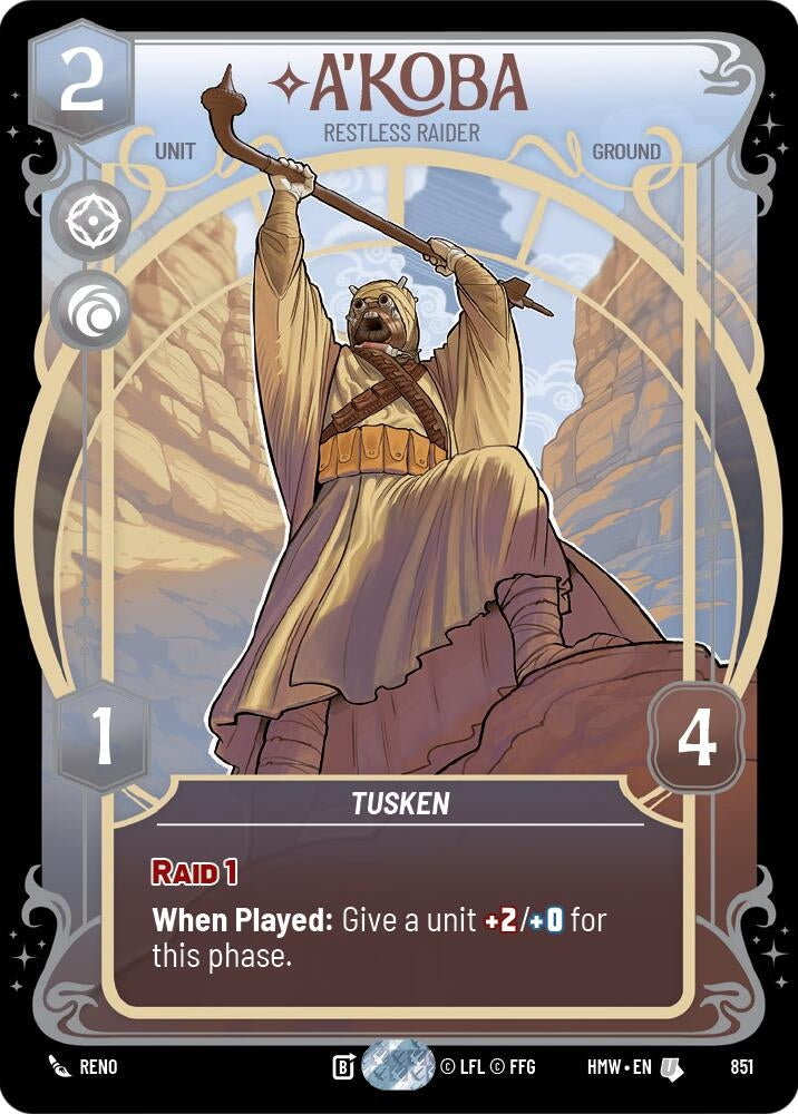Image for A'Koba - Restless Raider (Prestige Foil) (851) [Homeworlds] - Star Wars: Unlimited