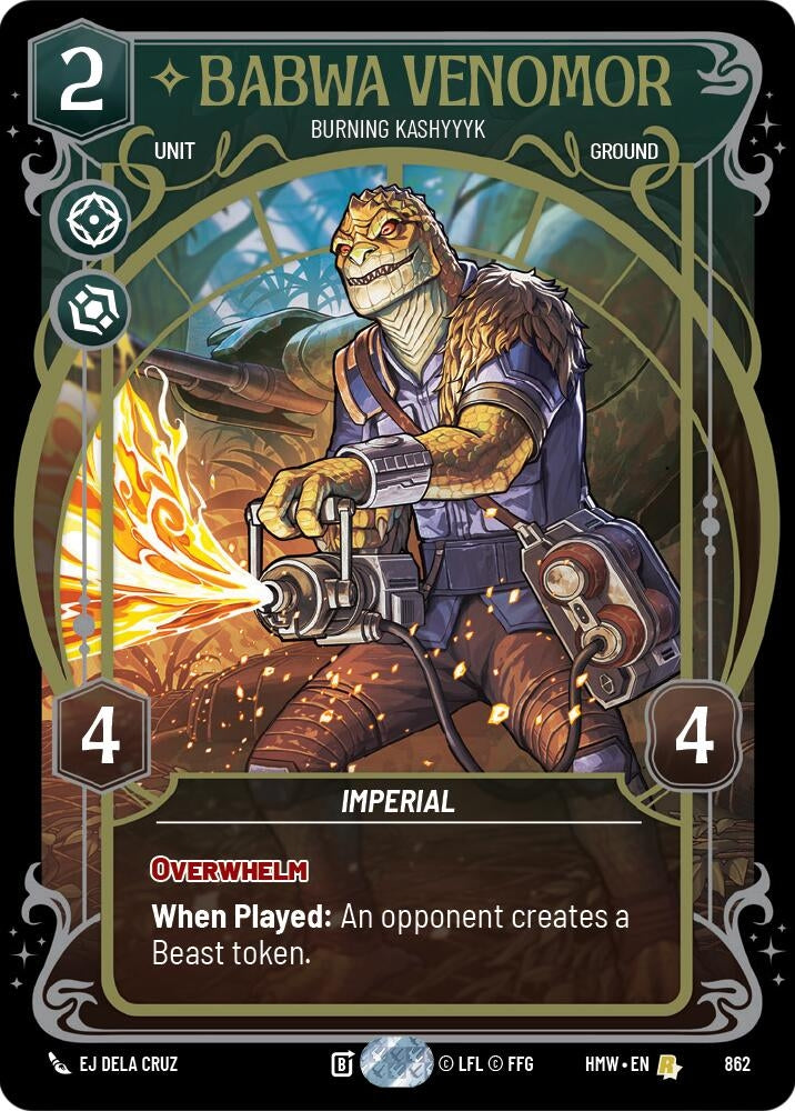 Image for Babwa Venomor - Burning Kashyyyk (Prestige Foil) (862) [Homeworlds] - Star Wars: Unlimited