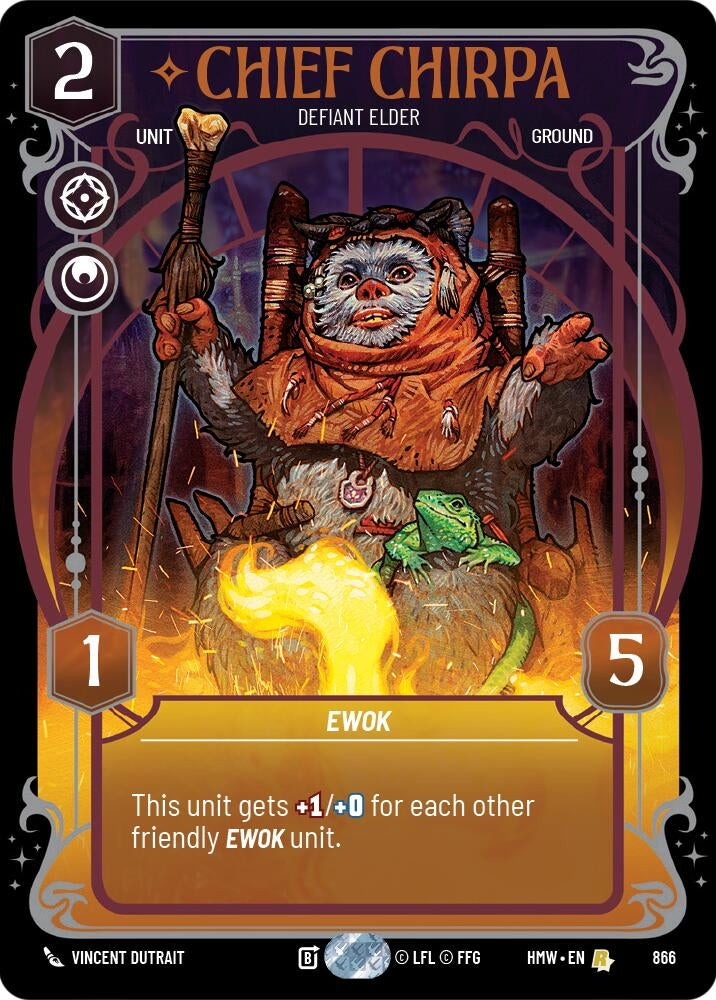 Image for Chief Chirpa - Defiant Elder (Prestige Foil) (866) [Homeworlds] - Star Wars: Unlimited