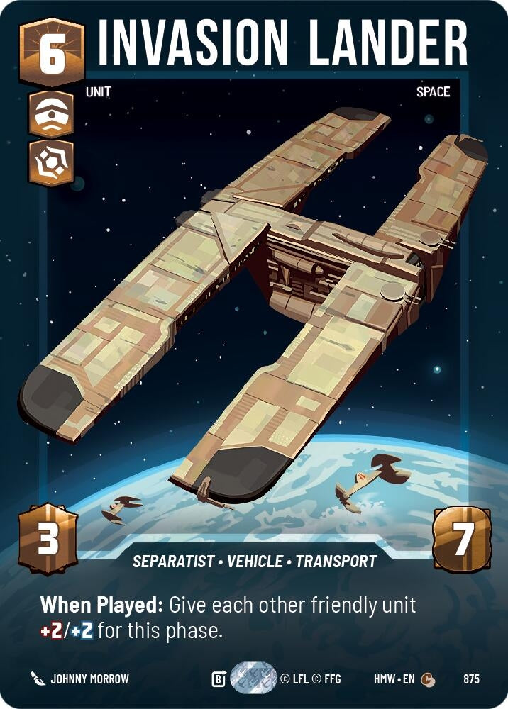 Image for Invasion Lander (Prestige Foil) (875) [Homeworlds] - Star Wars: Unlimited
