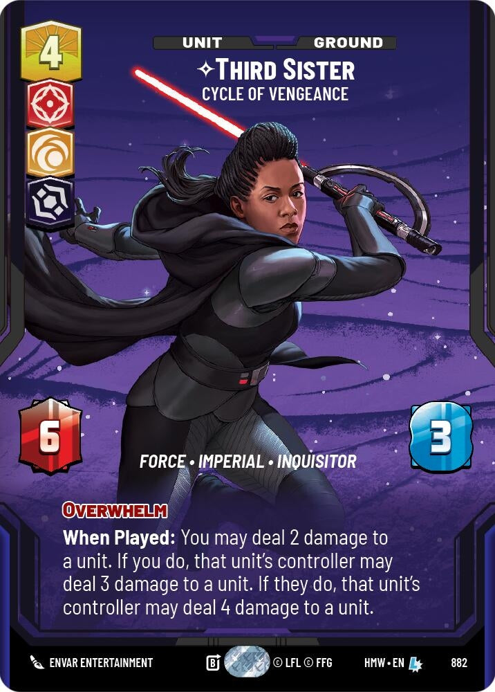 Image for Third Sister - Cycle of Vengeance (Prestige Foil) (882) [Homeworlds] - Star Wars: Unlimited