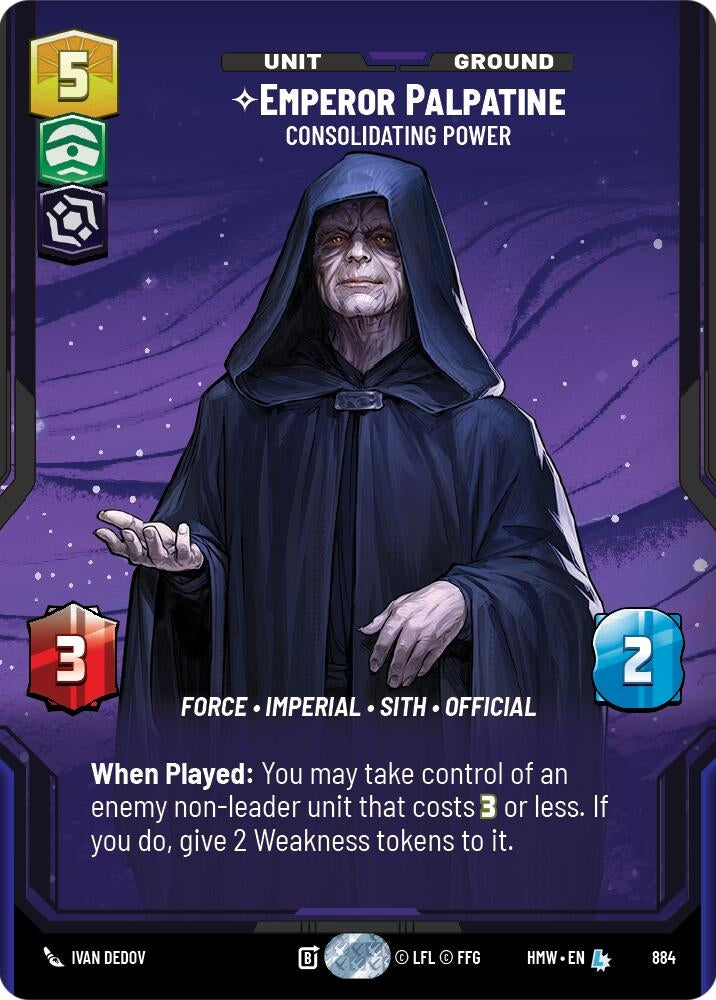 Image for Emperor Palpatine - Consolidating Power (Prestige Foil) (884) [Homeworlds] - Star Wars: Unlimited