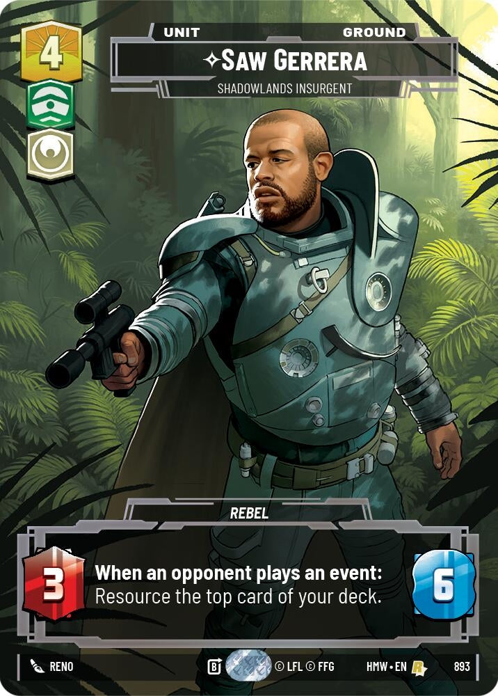 Image for Saw Gerrera - Shadowlands Insurgent (Prestige Foil) (893) [Homeworlds] - Star Wars: Unlimited