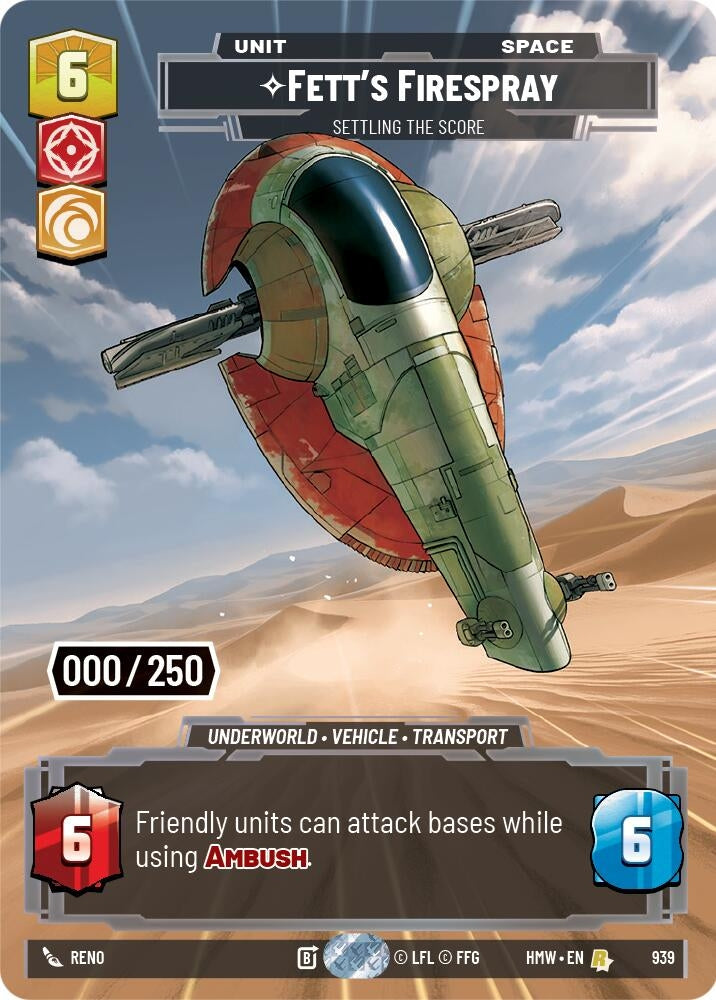 Image for Fett's Firespray - Settling the Score (Serialized) (939) [Homeworlds] - Star Wars: Unlimited