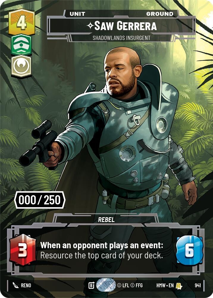 Image for Saw Gerrera - Shadowlands Insurgent (Serialized) (941) [Homeworlds] - Star Wars: Unlimited