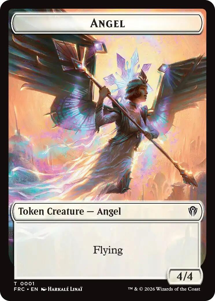 Image for Angel // Myr Double-Sided Token (1 // 15) [Commander: Reality Fracture] - Magic: The Gathering