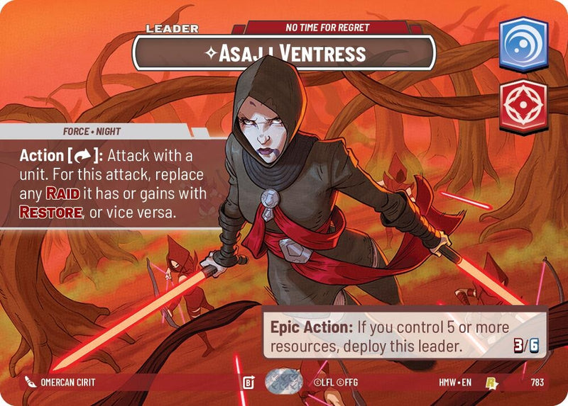 Image for Asajj Ventress - No Time For Regret (Showcase) (783) [Homeworlds] - Star Wars: Unlimited