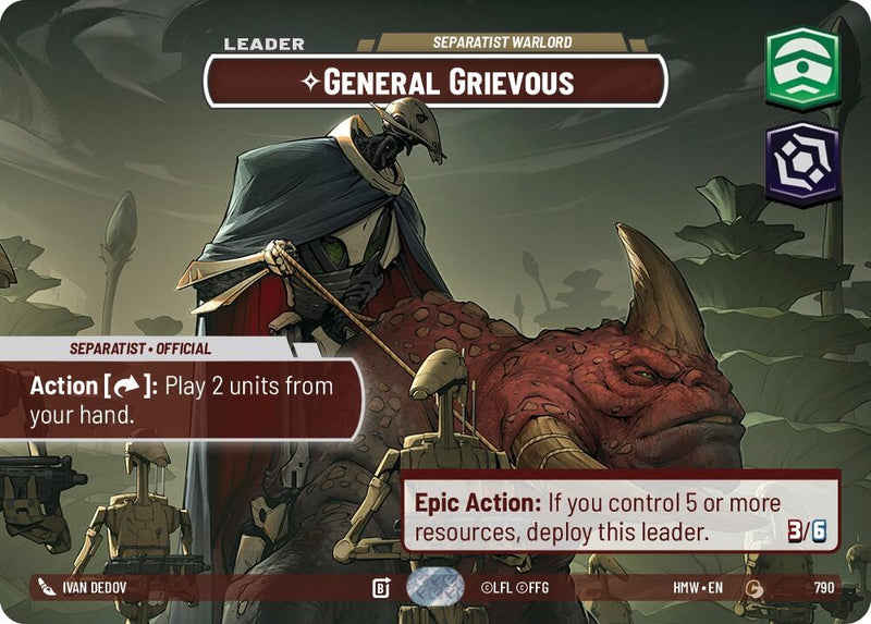 Image for General Grievous - Separatist Warlord (Showcase) (790) [Homeworlds] - Star Wars: Unlimited