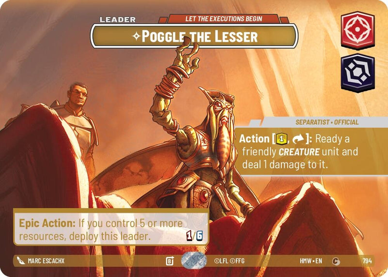 Image for Poggle the Lesser - Let the Executions Begin (Showcase) (794) [Homeworlds] - Star Wars: Unlimited