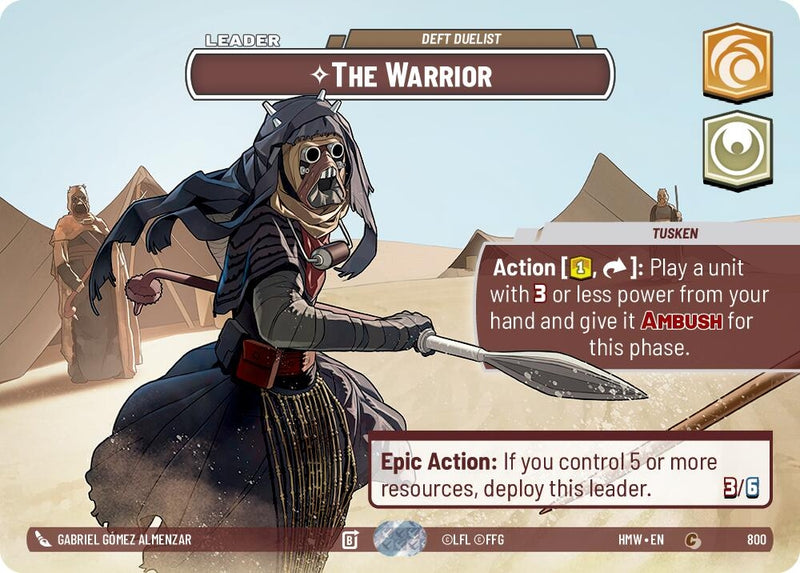 Image for The Warrior - Deft Duelist (Showcase) (800) [Homeworlds] - Star Wars: Unlimited
