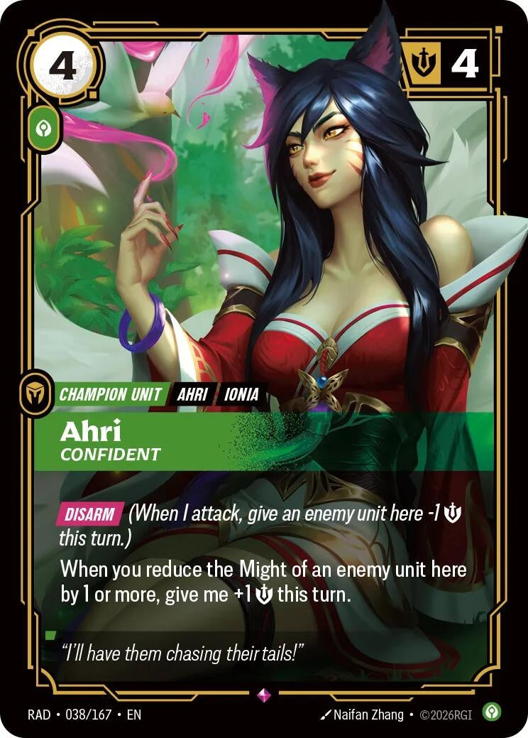 Image for Ahri, Confident (038/167) [Radiance] - Riftbound: League of Legends Trading Card Game