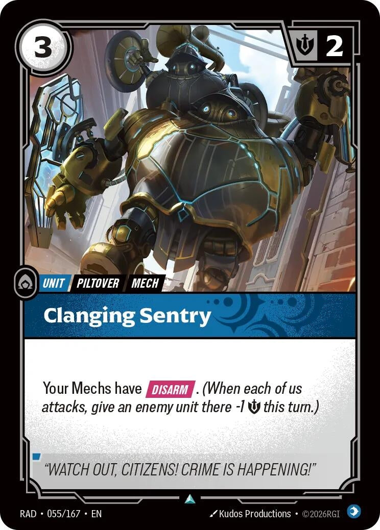 Image for Clanging Sentry (055/167) [Radiance] - Riftbound: League of Legends Trading Card Game