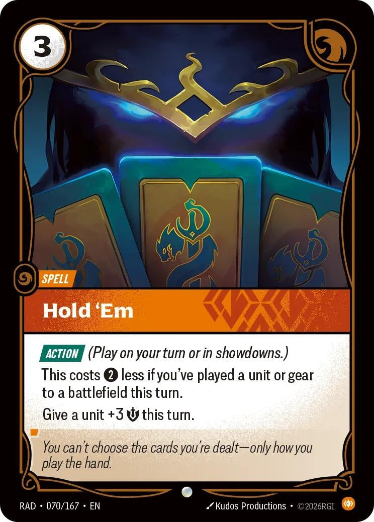 Image for Hold 'Em (070/167) [Radiance] - Riftbound: League of Legends Trading Card Game