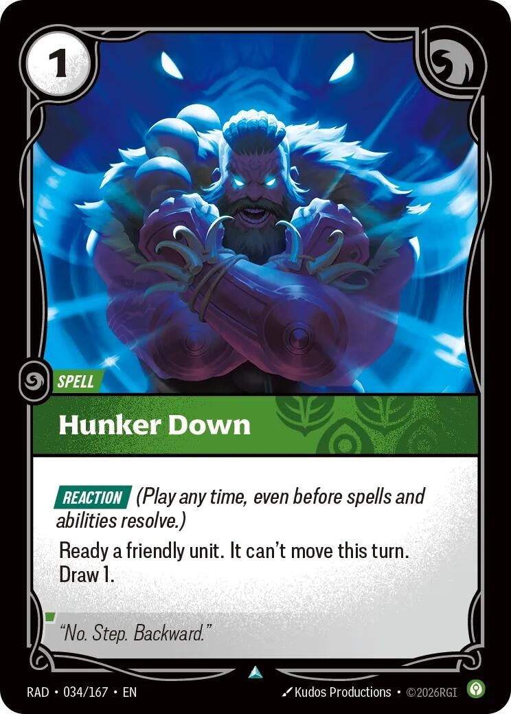 Image for Hunker Down (034/167) [Radiance] - Riftbound: League of Legends Trading Card Game