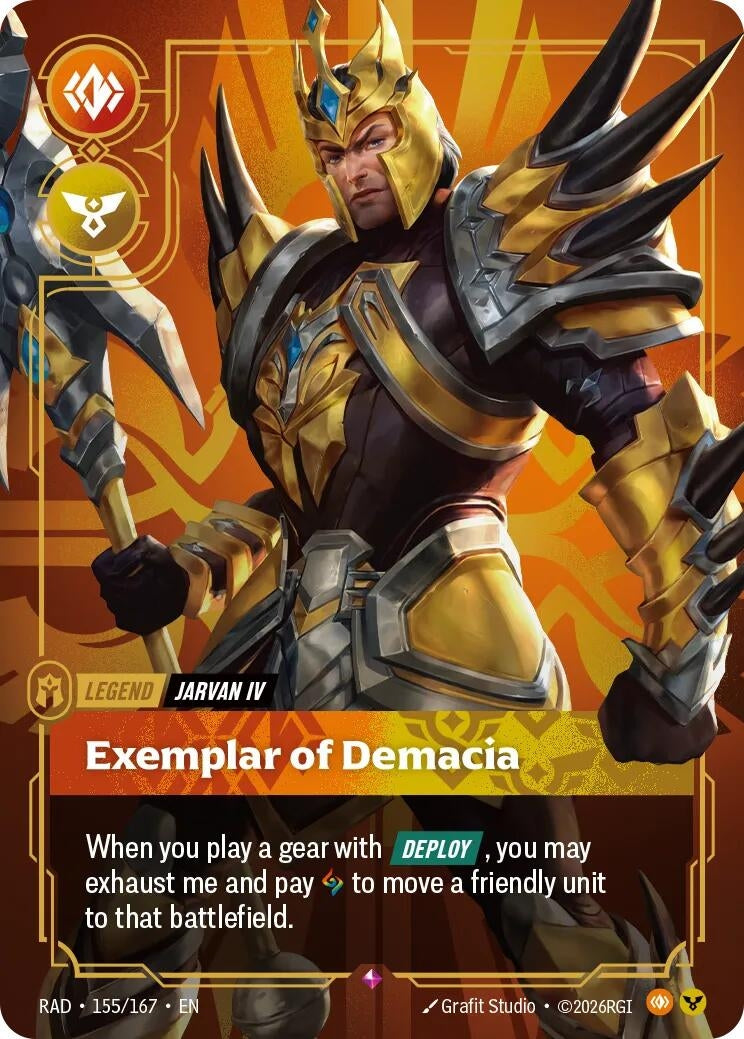 Image for Jarvan IV, Exemplar of Demacia (155/167) [Radiance] - Riftbound: League of Legends Trading Card Game