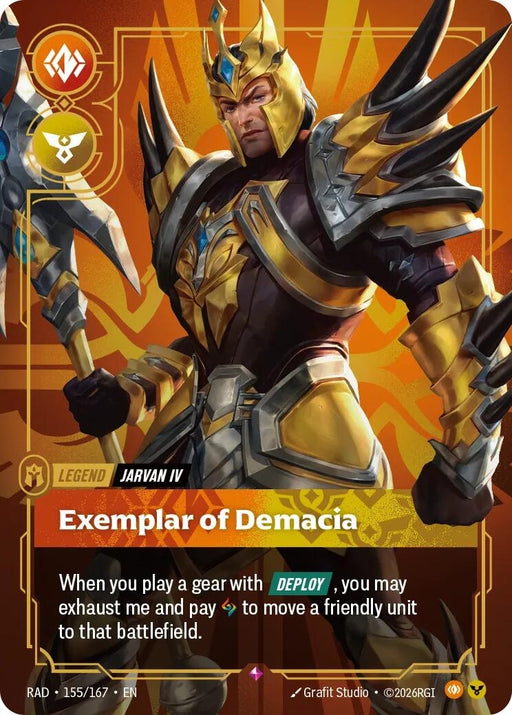 Image for Jarvan IV, Exemplar of Demacia (155/167) [Radiance] - Riftbound: League of Legends Trading Card Game