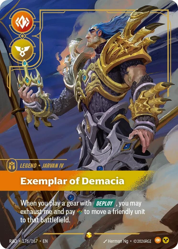 Image for Jarvan IV, Exemplar of Demacia (Overnumbered) (176/167) [Radiance] - Riftbound: League of Legends Trading Card Game