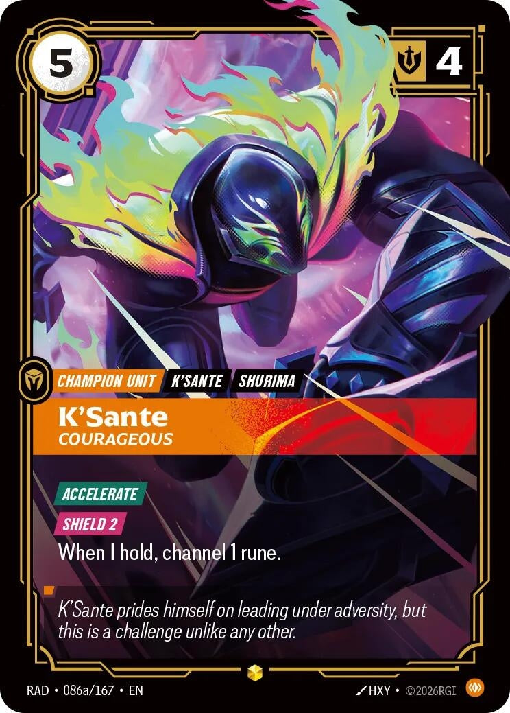 Image for K'Sante, Courageous (Alternate Art) (086a/167) [Radiance] - Riftbound: League of Legends Trading Card Game
