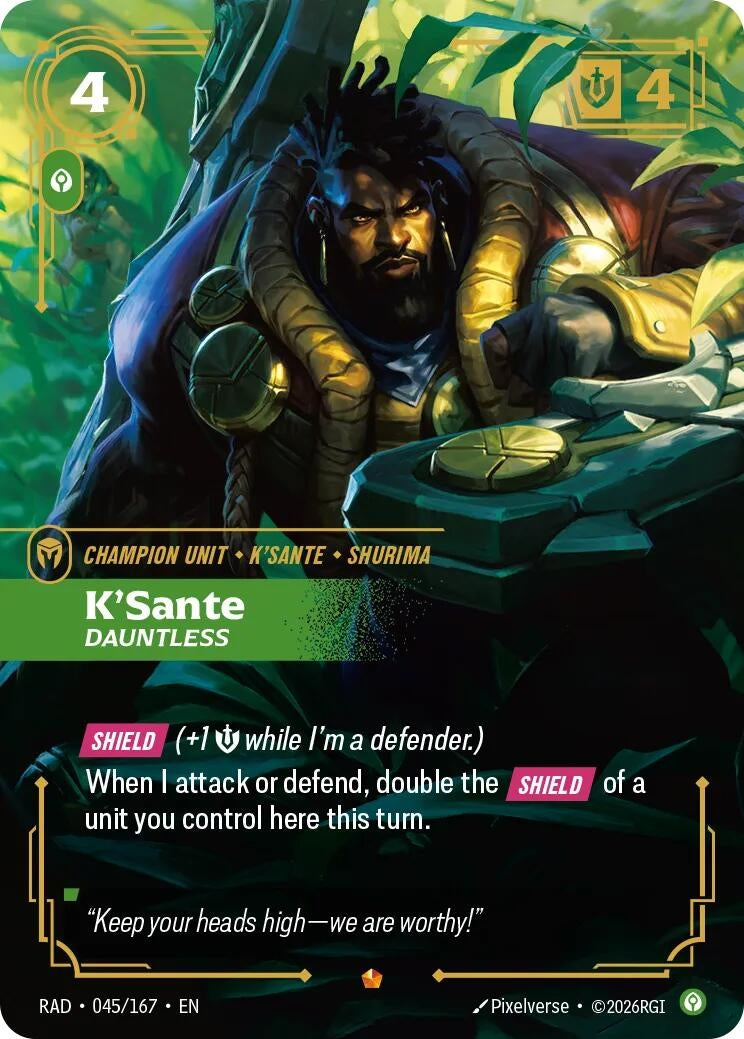 Image for K'Sante, Dauntless (045/167) [Radiance] - Riftbound: League of Legends Trading Card Game